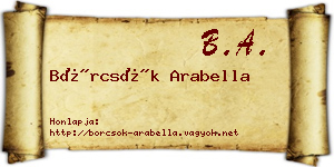 Börcsök Arabella névjegykártya